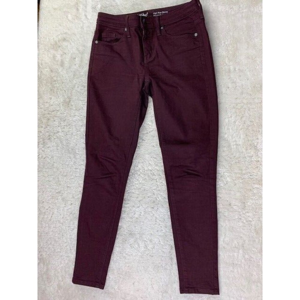 Mossimo Size 2 r Womens Maroon Jeans Power Stretch High Rise Skinny